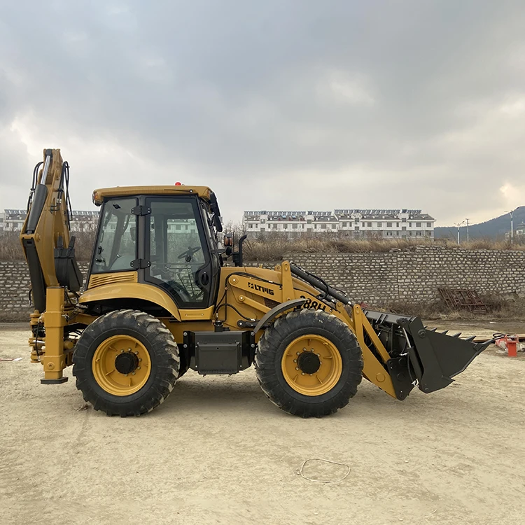 In stock Hydraulic Joystick Operation Articulated Backhoe Excavator Loader With CE