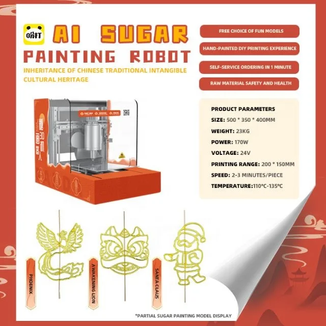 New Product AI Self Service Automatic Sugar Painting Making Machine