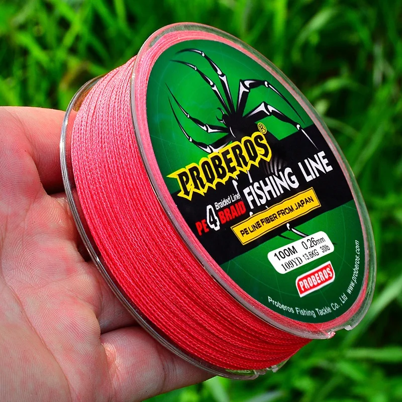 Proberos High Quality 4 Stands Braid 100m Multifilament 100lb Strong PE Carp Fishing Line For Sea