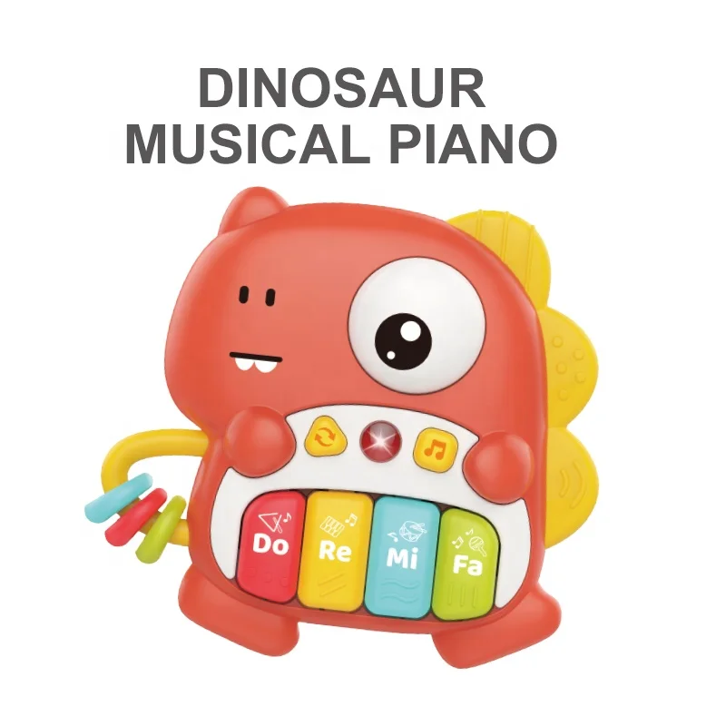 2025 New Fashion Dinosaur Electronic Music Keyboard with Light and Music, not including 3 Button Tablets