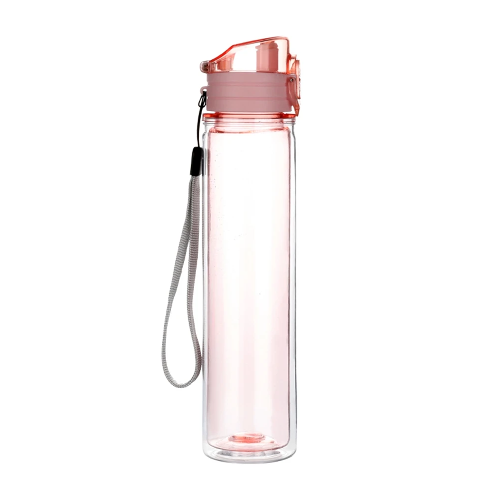 8oz Ready to ship directly drinking double wall plastic water bottle with handle ZG-7062 230ml