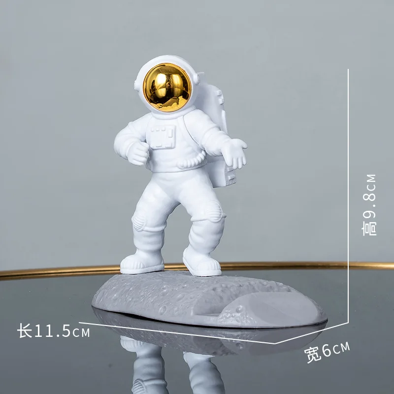 Lazy Reader Astronaut Cell Phone Holder Light Luxury Astronaut Holder Divine Resin Spaceman on Base Holder for Cell Phone