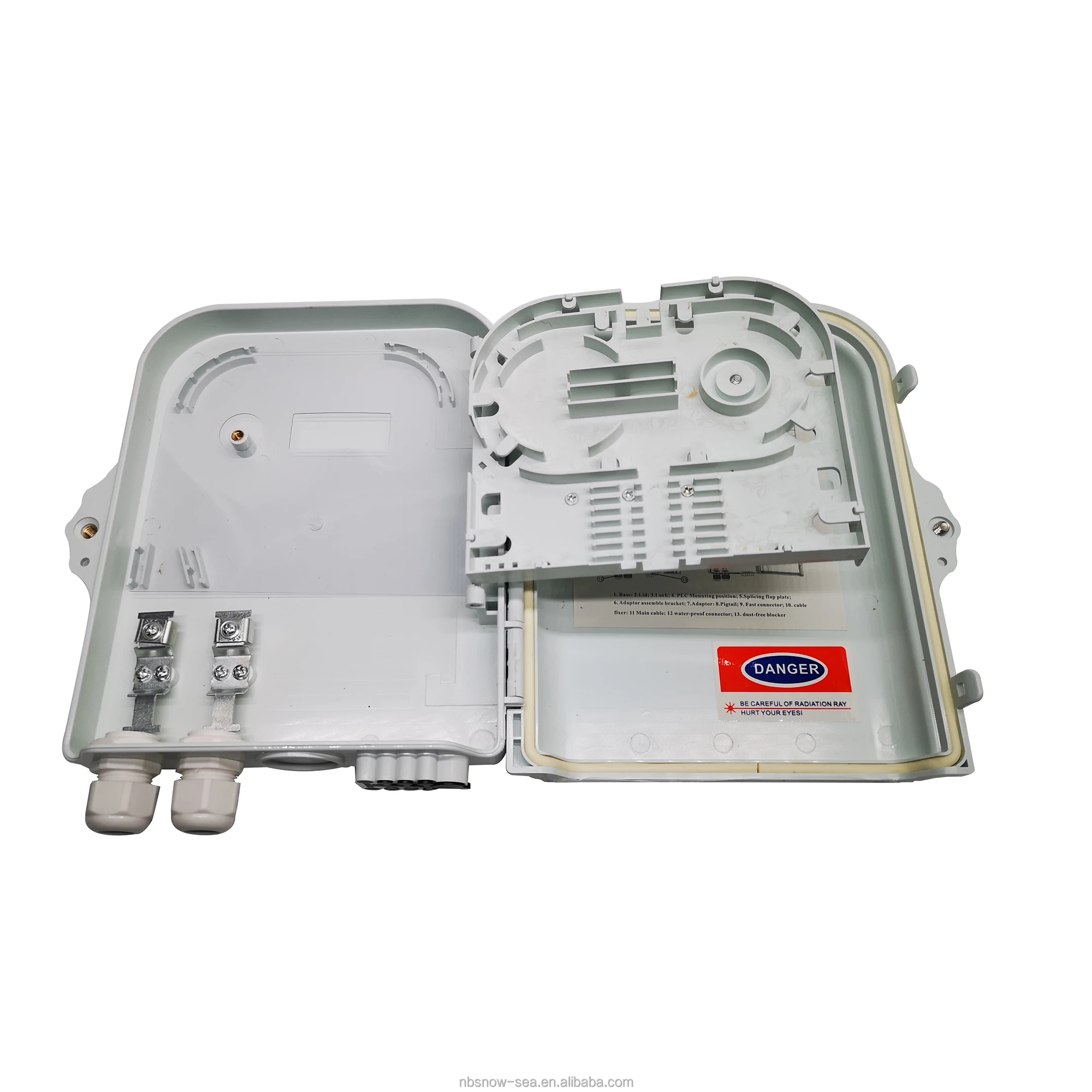 ABS+PC Material Waterproof 8 Cores FTTH Mini Fiber Optic Terminal Box / Splitter Box for Mini Stainless Steel Tube Optical Split