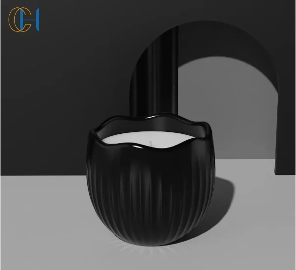 C&H Hot Sale Home Decoration Spiritual Healing Crystal Tulip Ceramic Scented Candle