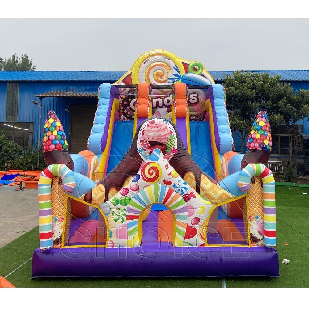 China Bouncing Castle Commercial Inflatable Candyland Bouncy Slide Combo Fun For Kids Inflatable Jumping Slide Bouncer