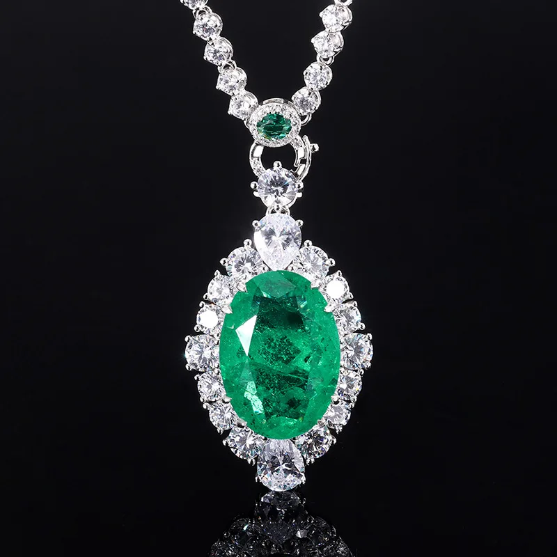 Hot Sell S925 sterling silver fulled drilled Necklace Jewelry Wholesale natural High carbon stone pendant Couple gift necklace