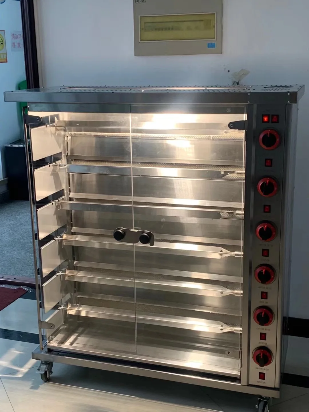 Промышленная роторная газовая печь из нержавеющей стали прочная куриная гриль-машина для гостиничного общественного питания