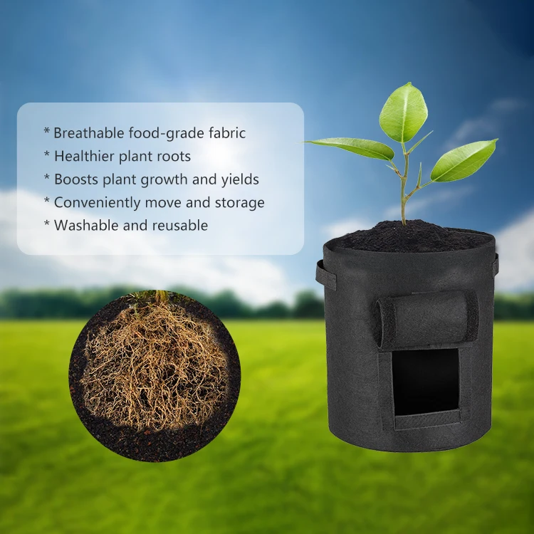 
Outdoor Garden Handle 5 7 10 Gallon Customized Vegetable Potato Mushroom Non Woven Fabrics Pots Plant Grow Bags 