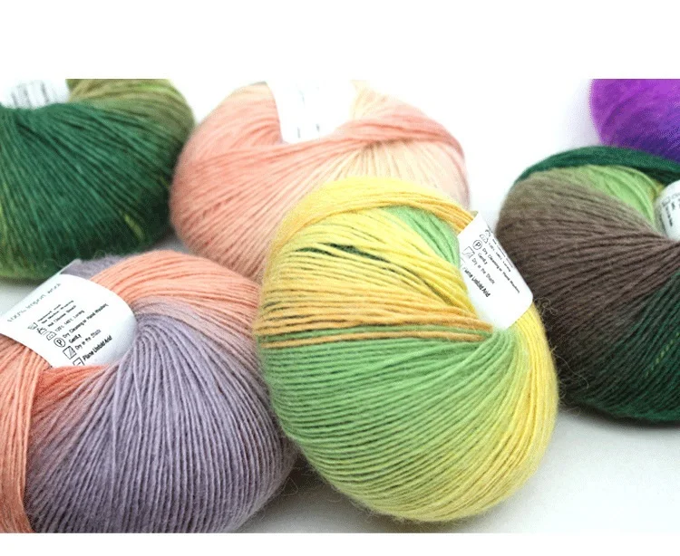 Dimuni Customized  Rainbow Color 50g 180 Meters 100% Australia Merino Wool Yarn Cheap Price  Hand Knitting Yarn