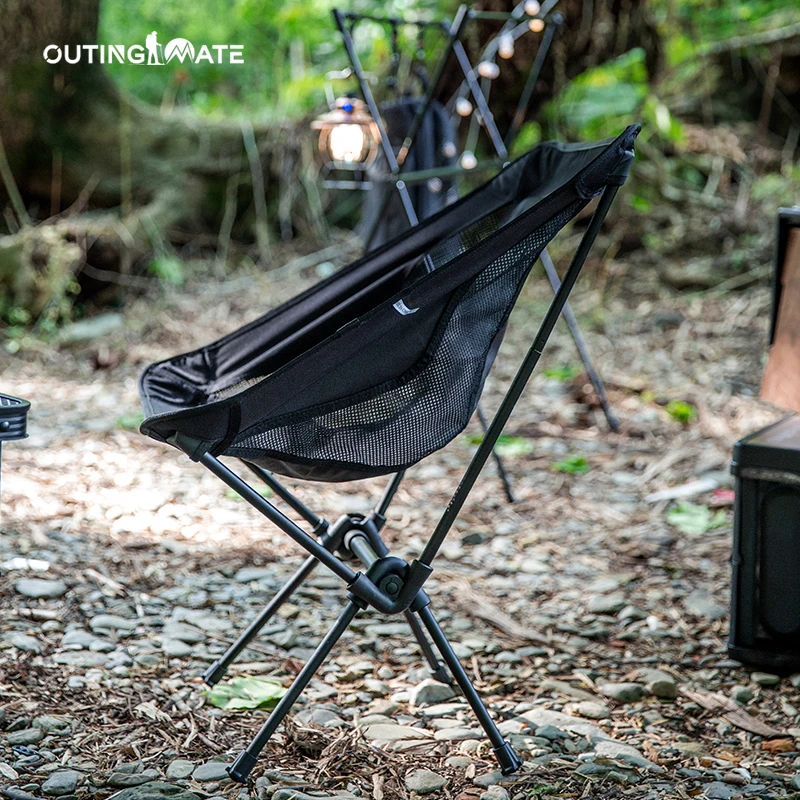 OUTINGMATE Manufacturers Custom Outdoor  Ultralight Portable  Aluminum Moon Chair Beach Chair Folding Camping Chair