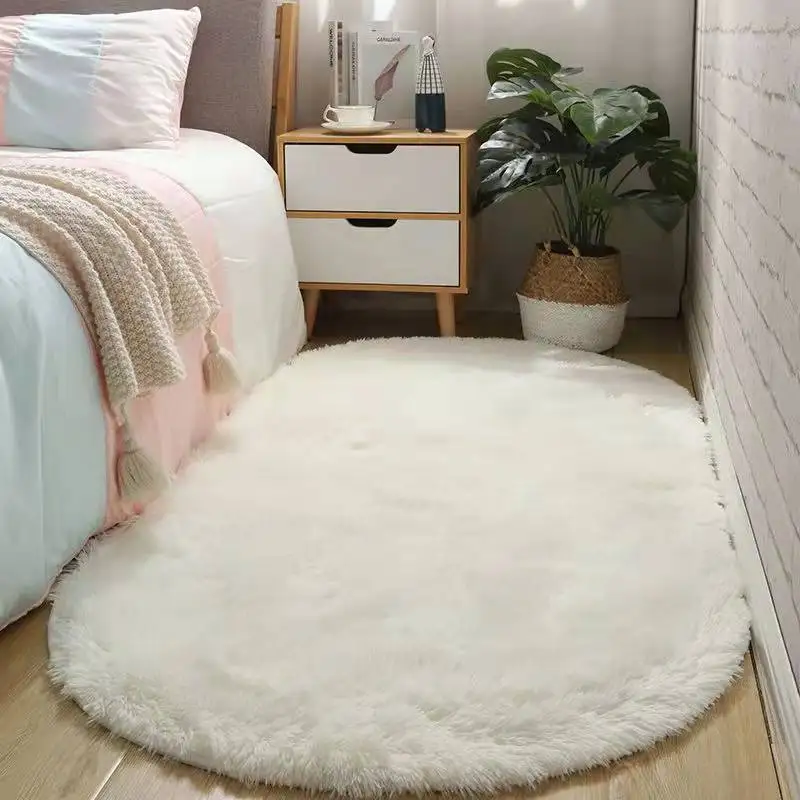 Silky Fluffy Carpet Mats Sofa Living Bedroom Bedside Mats Balcony Carpets Long Plush Shaggy Rug