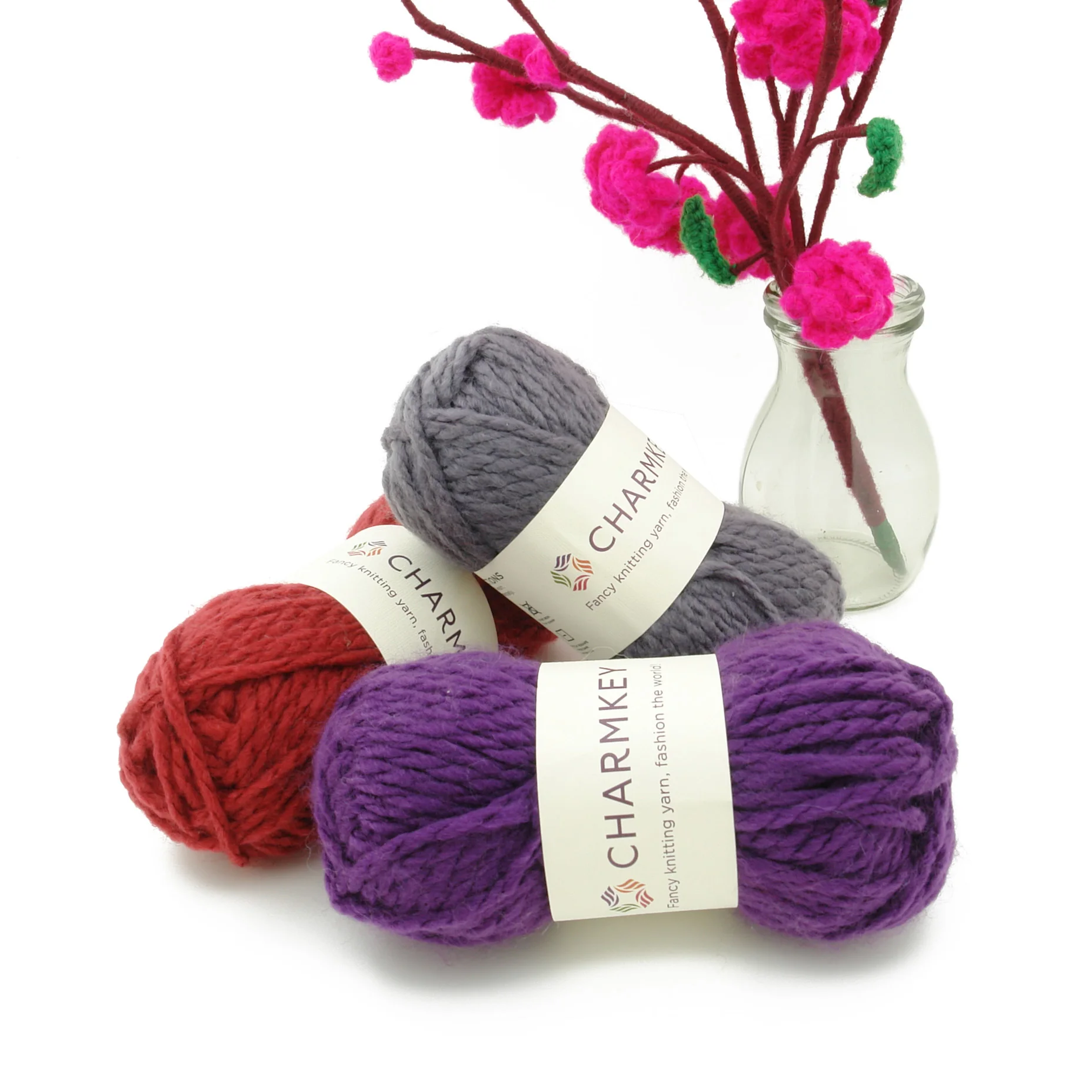Hot sale customized 100gram per pcs popular easy weaving mixed color yarn 100% acrylic knitting yarn fancy yarn for crochet