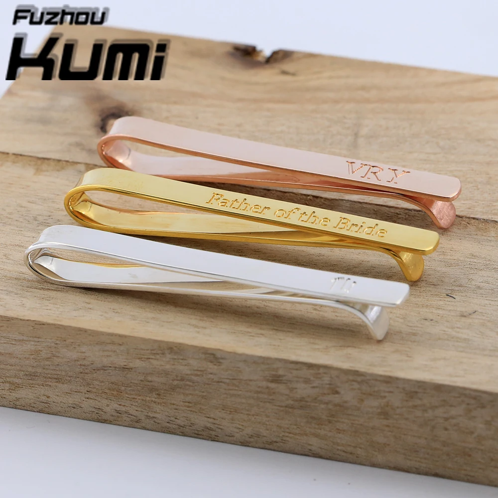 Best Selling Product Sterling Silver 925 Custom Tie Clip Bar Engraved Name Accessories Men Suit