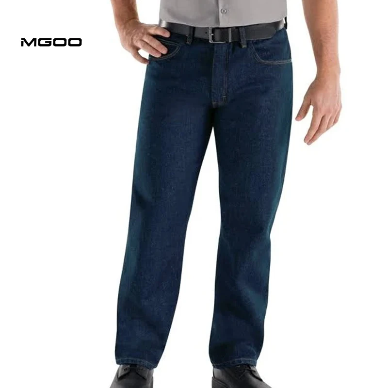 Customized Elastic Blank Jeans Leather Chapter Pants pantalon de hombre jeans