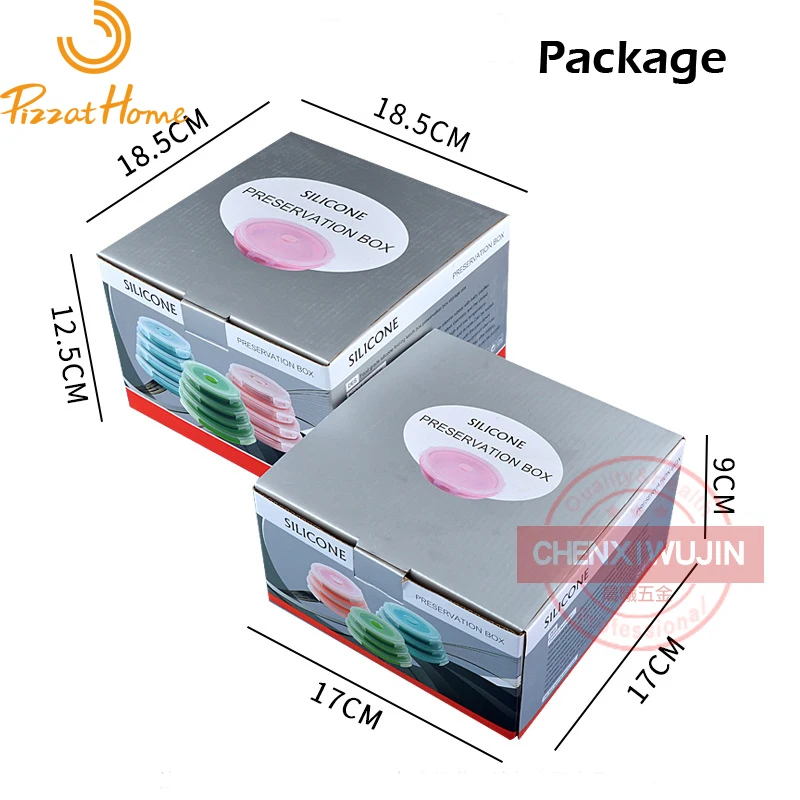 Silicone Foldable Lunch Box 4 Pieces Set Bento Microwave Safe Bowl Portable Camping Food Storage Container PP Cover