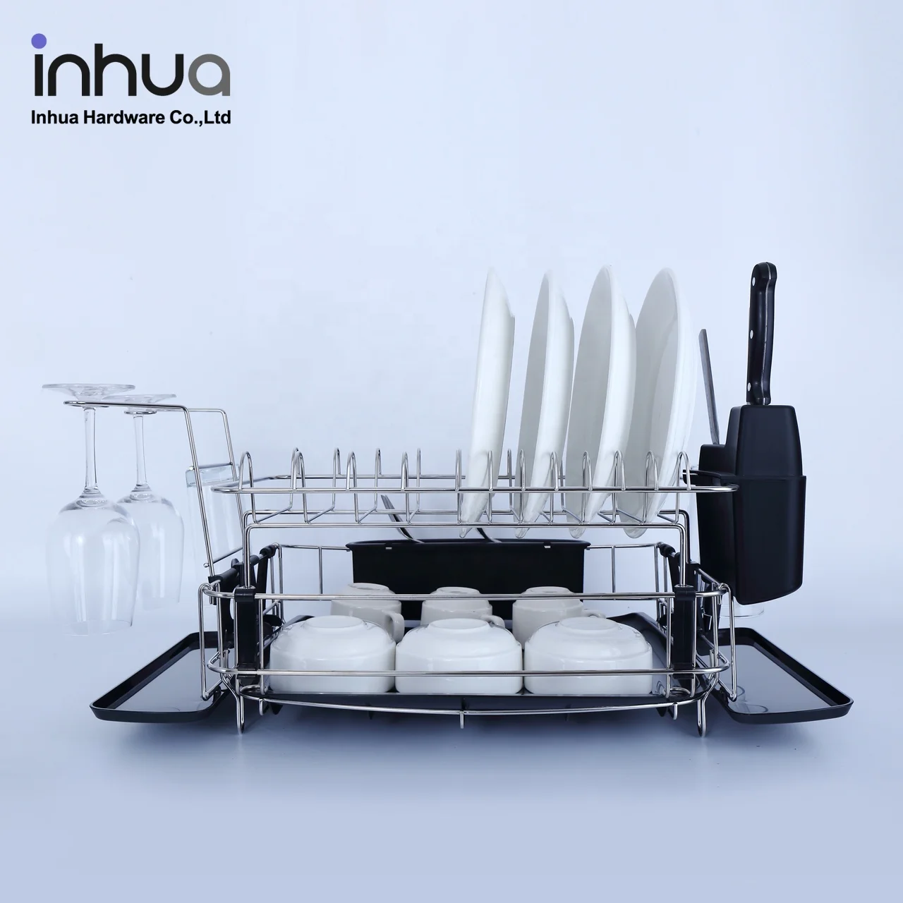 
Factory direct double layers chrome-plated dish drying rack for kitchen tableware dish rack kitchen drying rack 