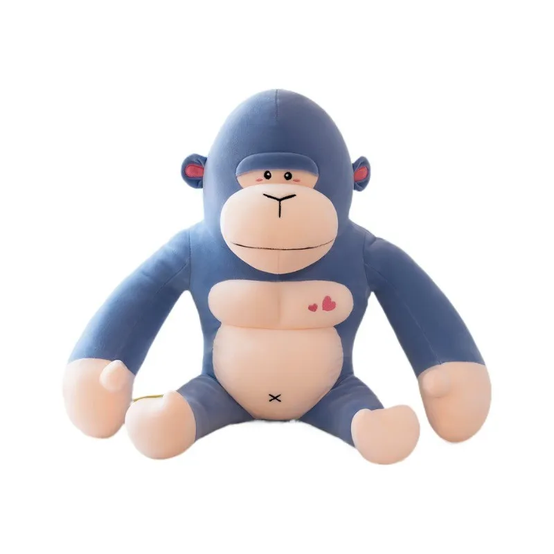 Fluffy Cute Lifelike Cartoon Plushies Zoo Wild Animal Orange Blue Black Brown Plush Gorilla Stuffed Toys