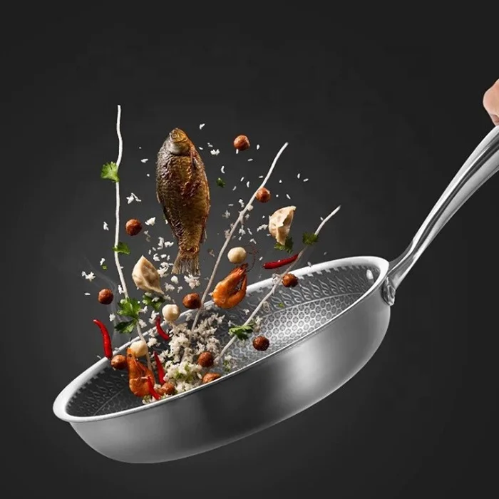 New stainless steel smokeless non-stick cookware frying pan for Kitchen
