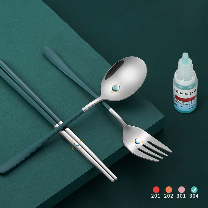 10% Off Hongda 304 18/10 Premium Quality Korean Picnic Dinnerware Camping Portable Flatware Travel Stainless Steel Cutlery Set