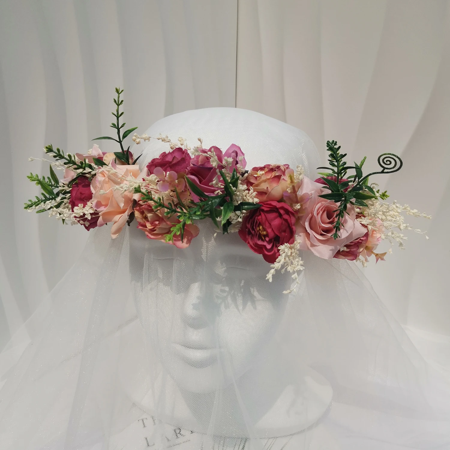 Fairy Flower Headband With Flower Girls Floral Wreath Headband Hair Bands Women Wedding Birthday Floral Hair Hoop Headwear