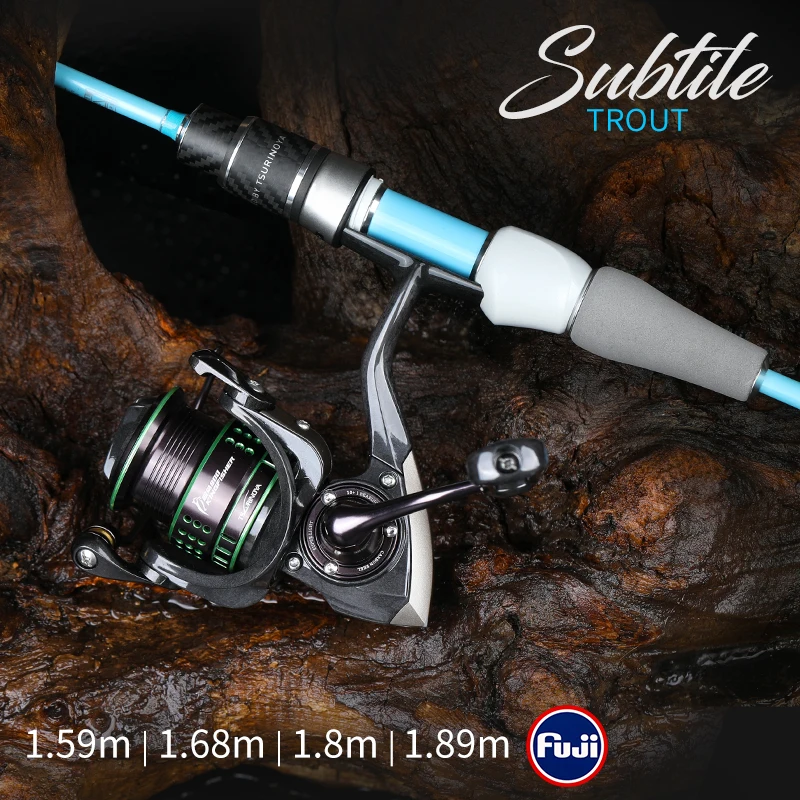 TSURINOYA Trout Game Spinning Fishing Rod SUBTILE 1.59m 1.68m 1.8m 1.89m S532UL S562UL S602UL S632UL FUJI Guide Stream Rod