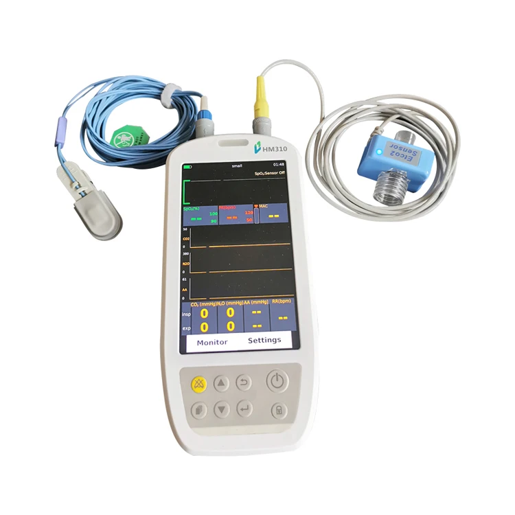 
 Портативное ручное медицинское устройство для анестезии ветеринарного назначения с капнографом/EtCO2/газ-агент и Spo2  