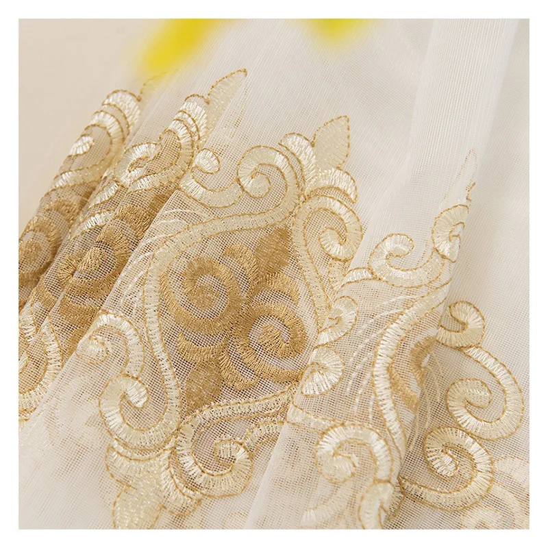 2024 High-Grade Embroidery White Gauze Curtain Semi Blackout Luxury Living Room Balcony Bedroom Exquisite Curtain