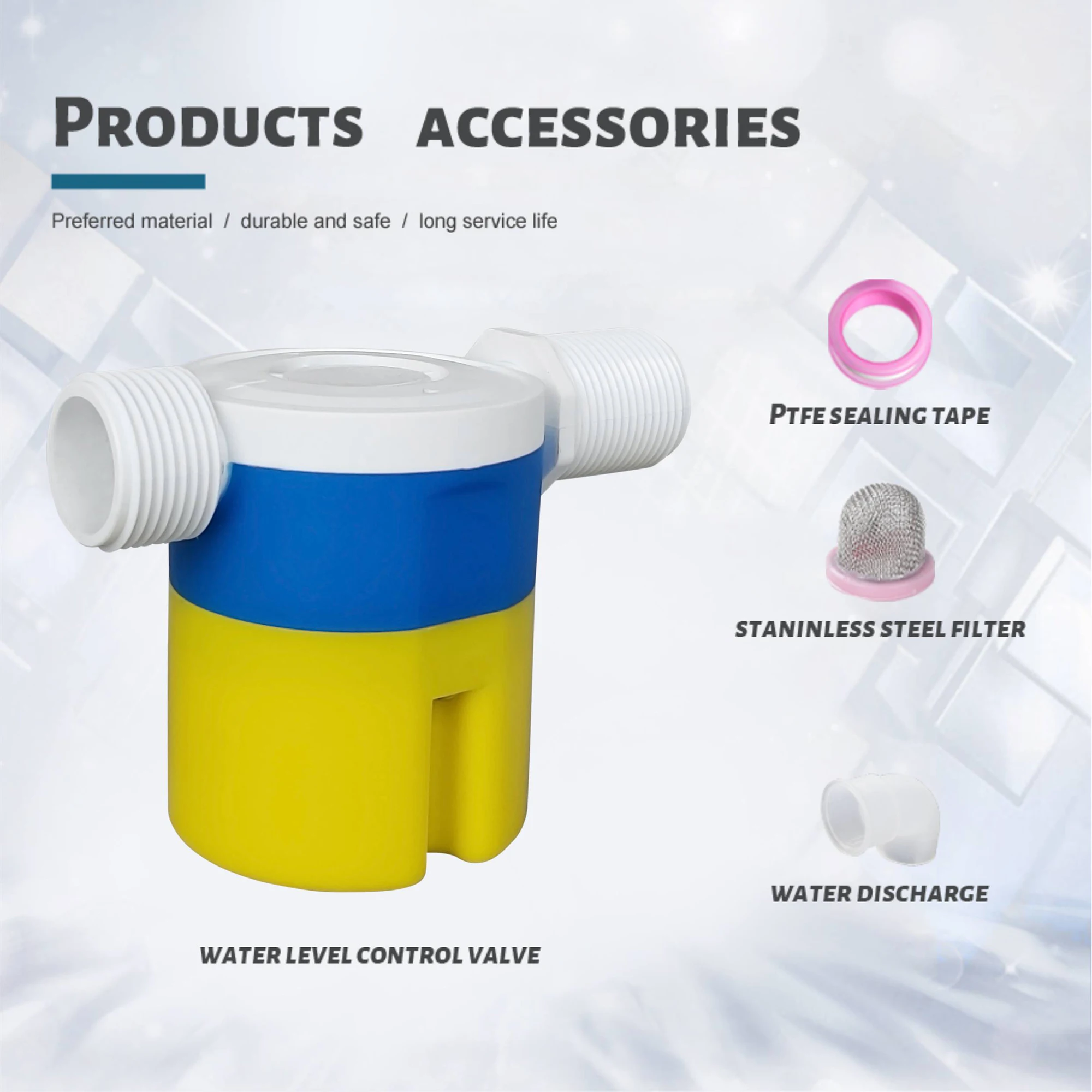 JUNY 3/4 in automatic updating small plastic float valve water control valve for water tank