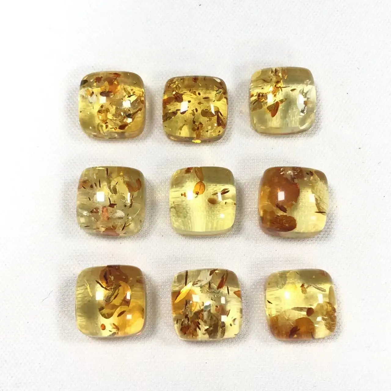 Factory custom Natural Amber Round multi-faceted angle bare stone ring gem Loose Gemstones for Jewelry Settings flower amber