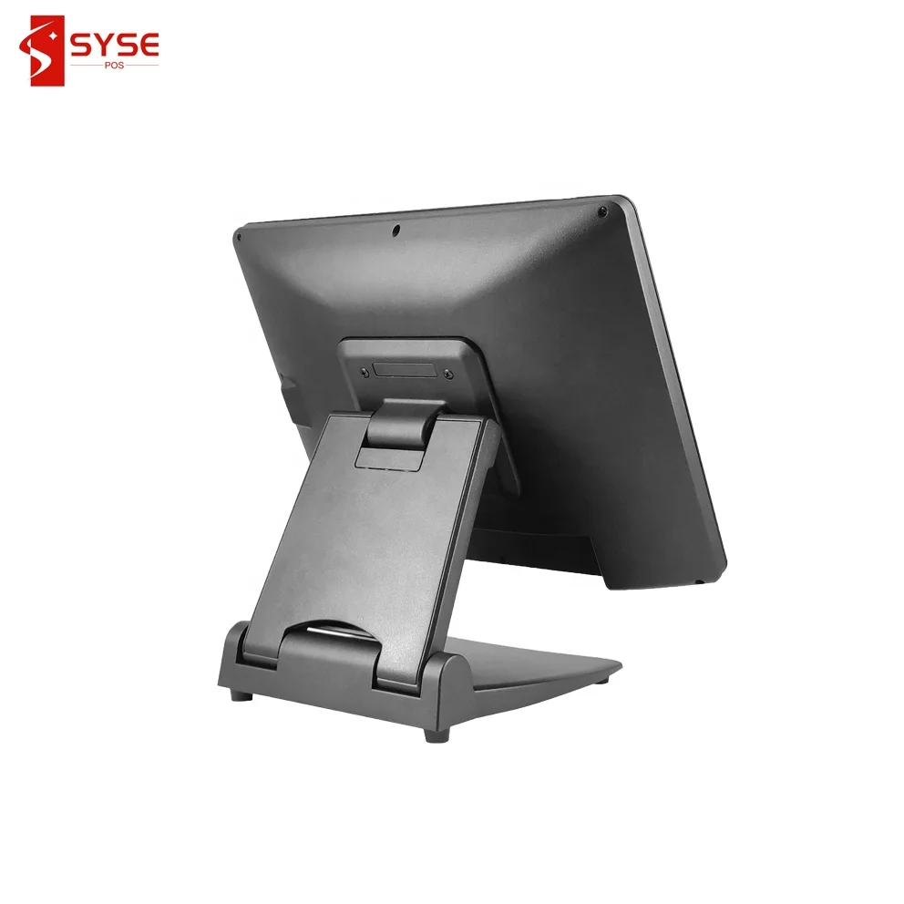 New Fashion 15 Inch Dual Screen POS System TPV Kassen System Cash Register With Foldable Aluminum Stand