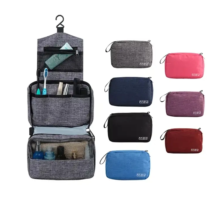 Cationic Fabric Hanging Hook Toiletry Bag Large Capacity Waterproof Portable Cosmetic Bag Travel Toiletry Bag