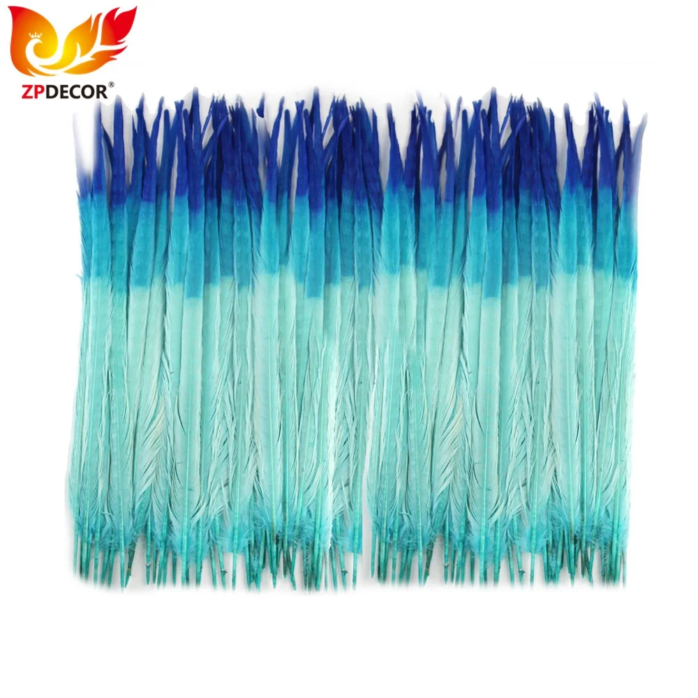 Leading Supplier in China ZPDECOR Wholesale 50-55 cm Dyed 3 Colors Ringneck Pheasant Tail Feathers Samba Carnival Costume