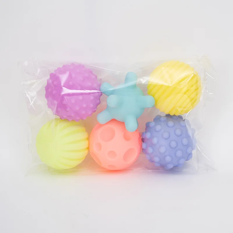 Newest sensory baby toys 6pcs Baby Textured Multi Ball Set Infant Sensory Balls Massage Soft Ball