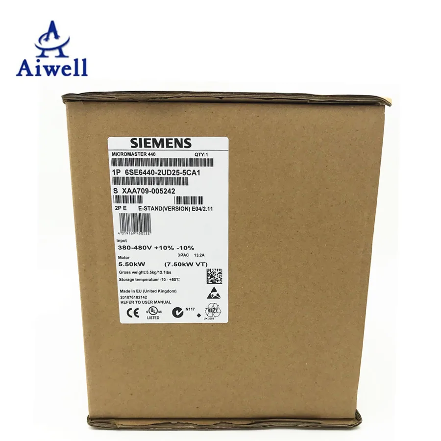 Siemens V20 Power Micro 6SE6440-2UD25-5CA1 master 440 PLC Инвертор VFD MM440 привод 7 5 кВт цена