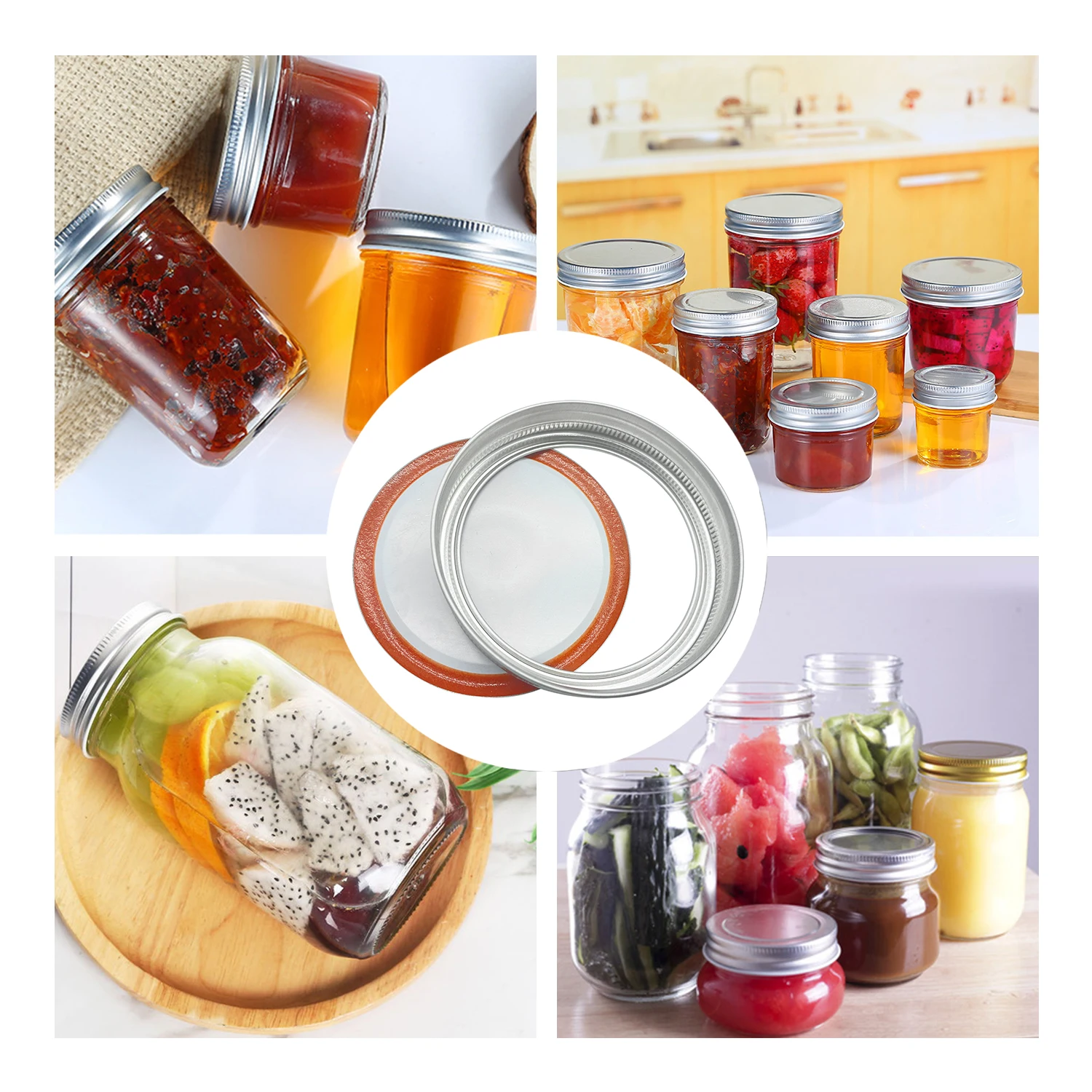  Жестяная Банка с крышками и кольцами для банка Mason Jar 70 мм 86