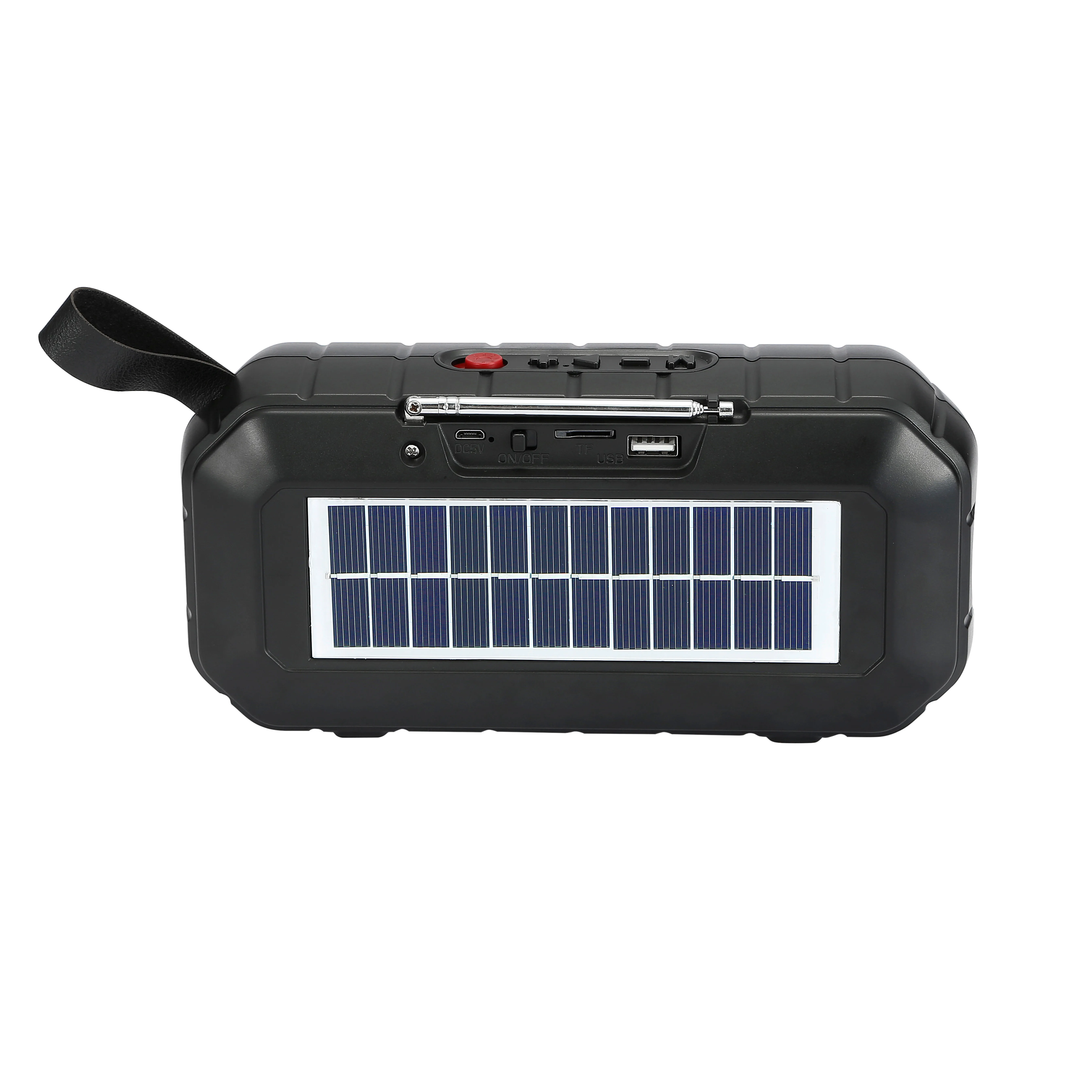 WS-5387 Portable Outdoor Solar Energy FM Radio BT Speaker With Flashlight