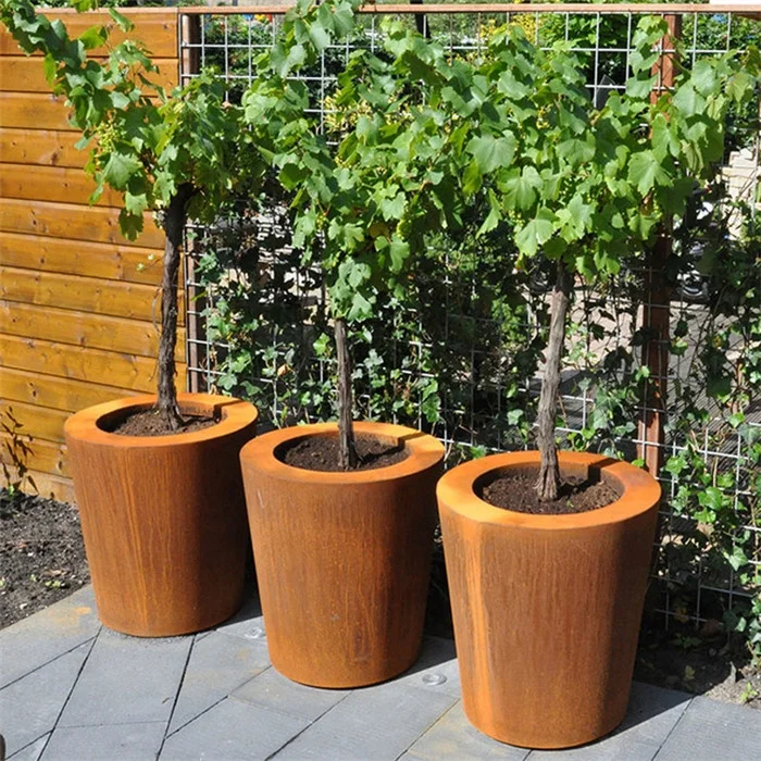 Outdoor Indoor Decoration Raised Garden Corten Steel Large Planters Rectangular Planter Box Big Flower Pot