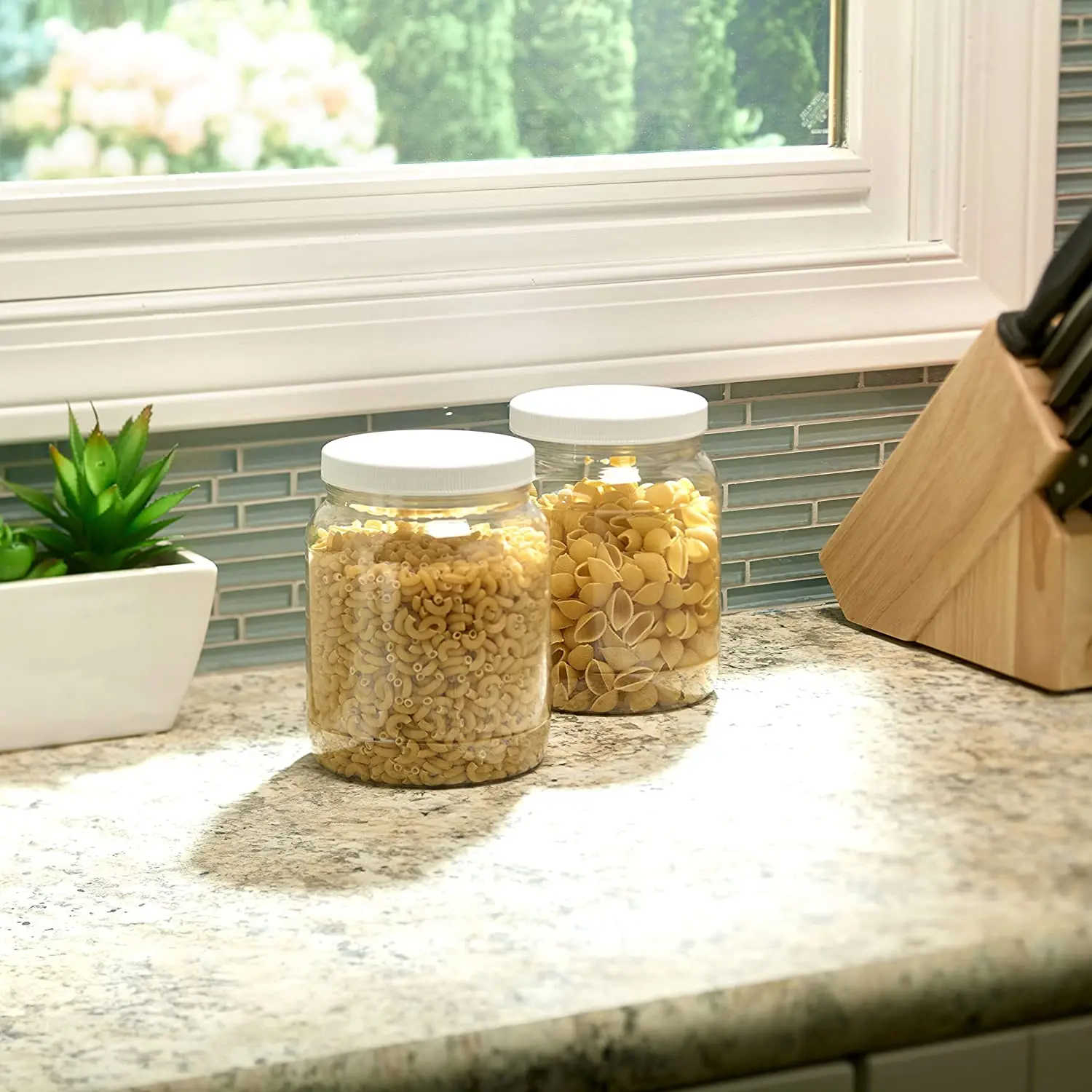 3L 3000ml PET Plastic Jar with Airtight Leakproof Lid for Sun Tea, Fermentation, Food Storage,milk powder
