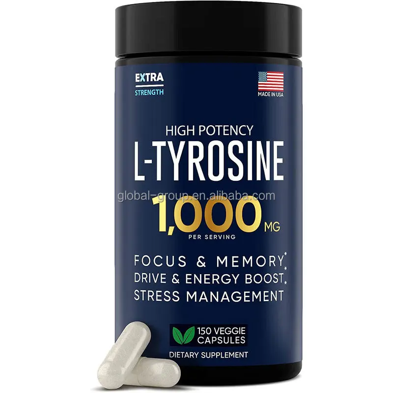 OEM Customization 1000mg 150 Capsules L-tyrosine powder l-tyrosine gummies l-tyrosine capsules
