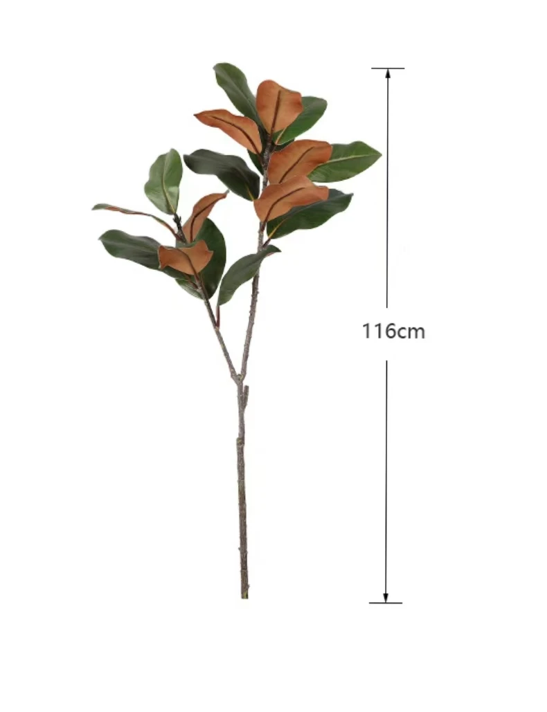 New Arrival Ins Faux Magnolia Real Touch Latex Branch Leaves Artificial Greenery For Indoor Sring Home Hotel Decoration