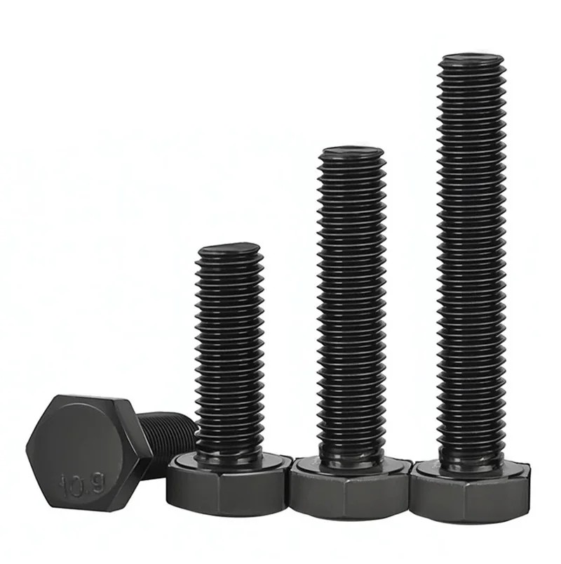 M3-M100 Alloy Steel Hex Bolt Grade10.9 Black Oxide Fully Threaded ISO4017 Screw
