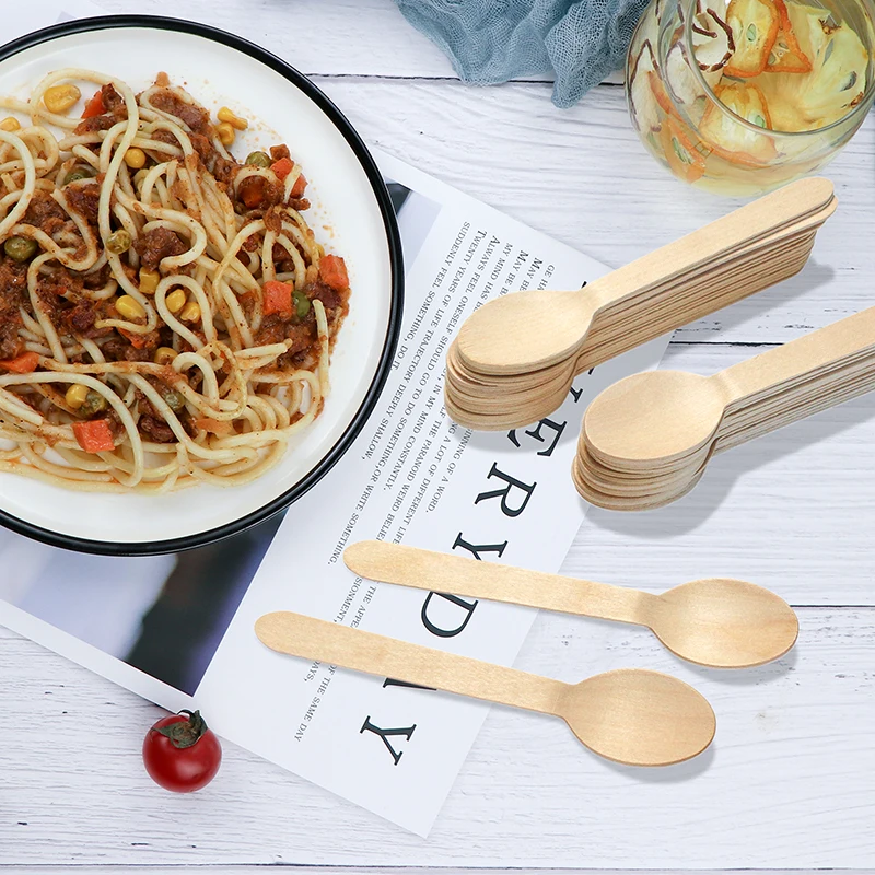 Eco wooden disposable cutlery  wooden spoon 160mm for food grade