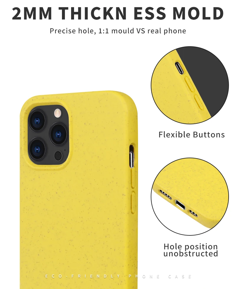 Popular Discount biodegradable phone case for iPhone 11phone case wheat straw phone case