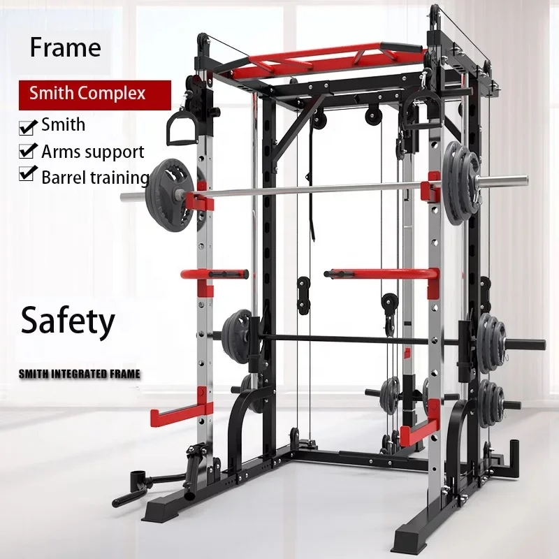 
Source factory household squat rack fitness barbell bench press gantry frame comprehensive training equipment 