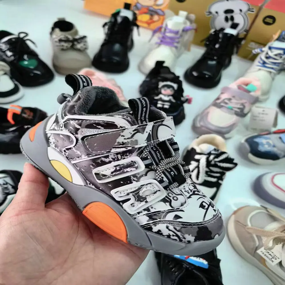 3 Dollar Model SLX005 Size 15-25 Baby Safety Sports Casual Running Walking Style Stock Basketball Style Shoes With Prints