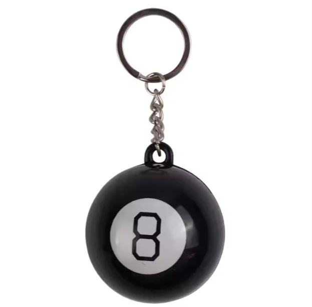 Customized Logo Magic 8 Ball Keychain Promotional Decision Maker Ball