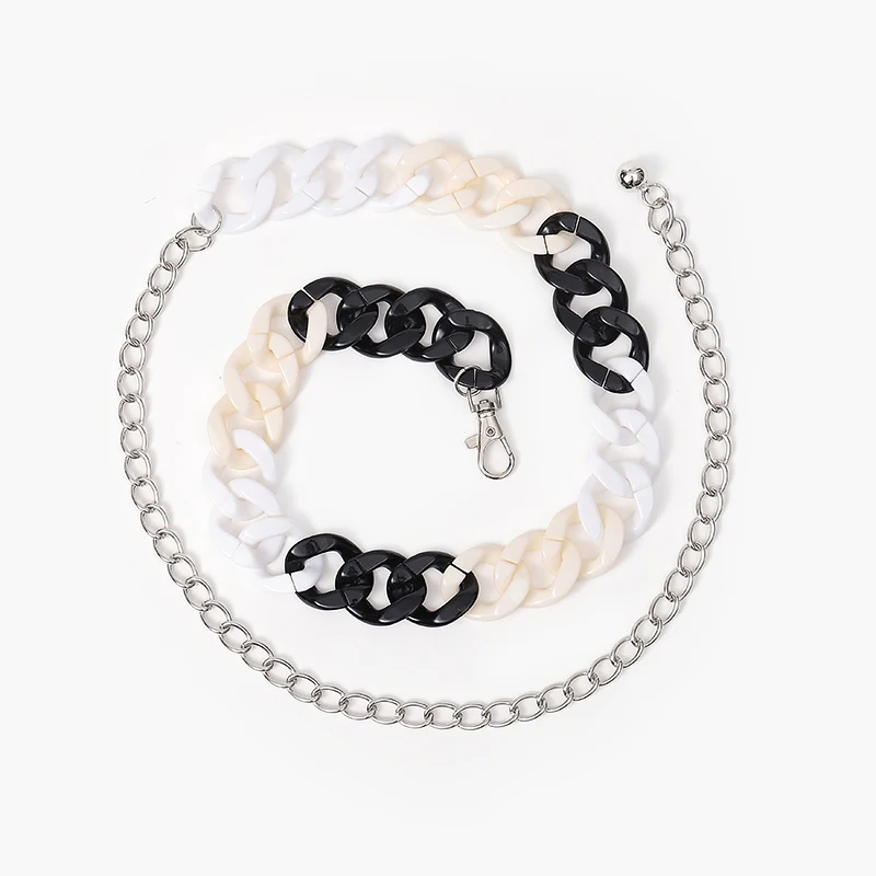 FM the latest waist chain resin synthetic series coat sweater matching fashion belts for ladies Women Belt