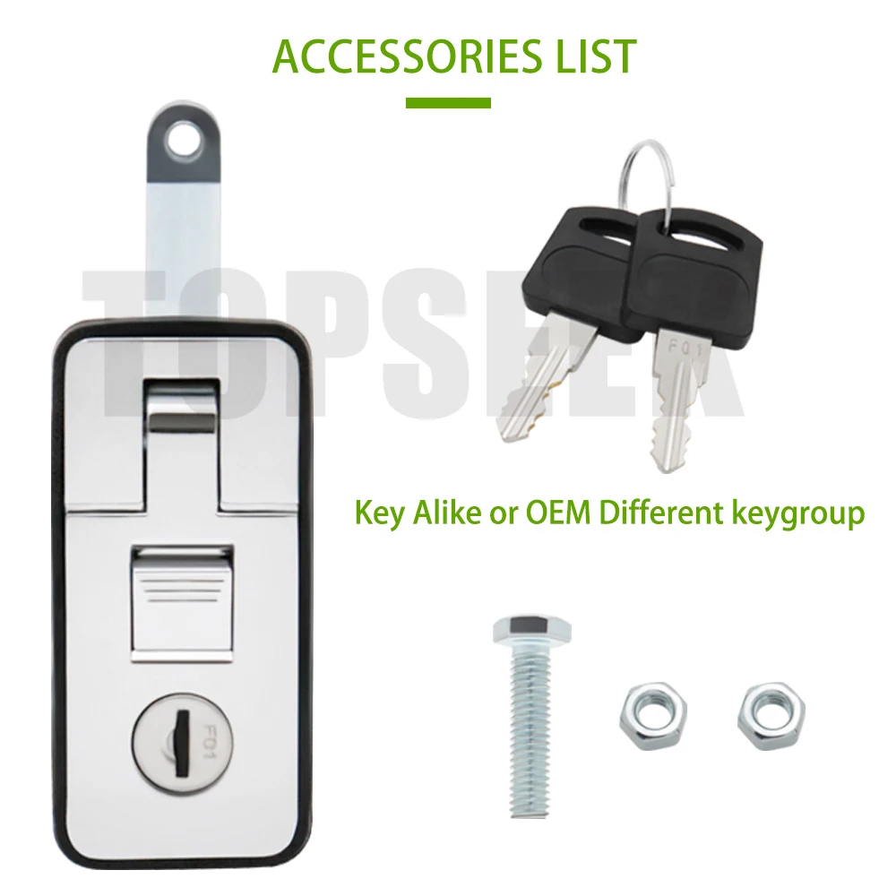 Compression LatchToolbox Lock Camper Toolbox Cabinet Trunk Chrome-plated Bus Side Box Lock Lever sealed rod lock