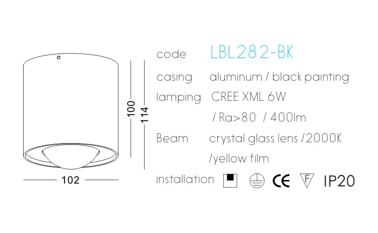 Colorful indoor hotel decor ceiling light led sunset surface down light with 5 years warranty
