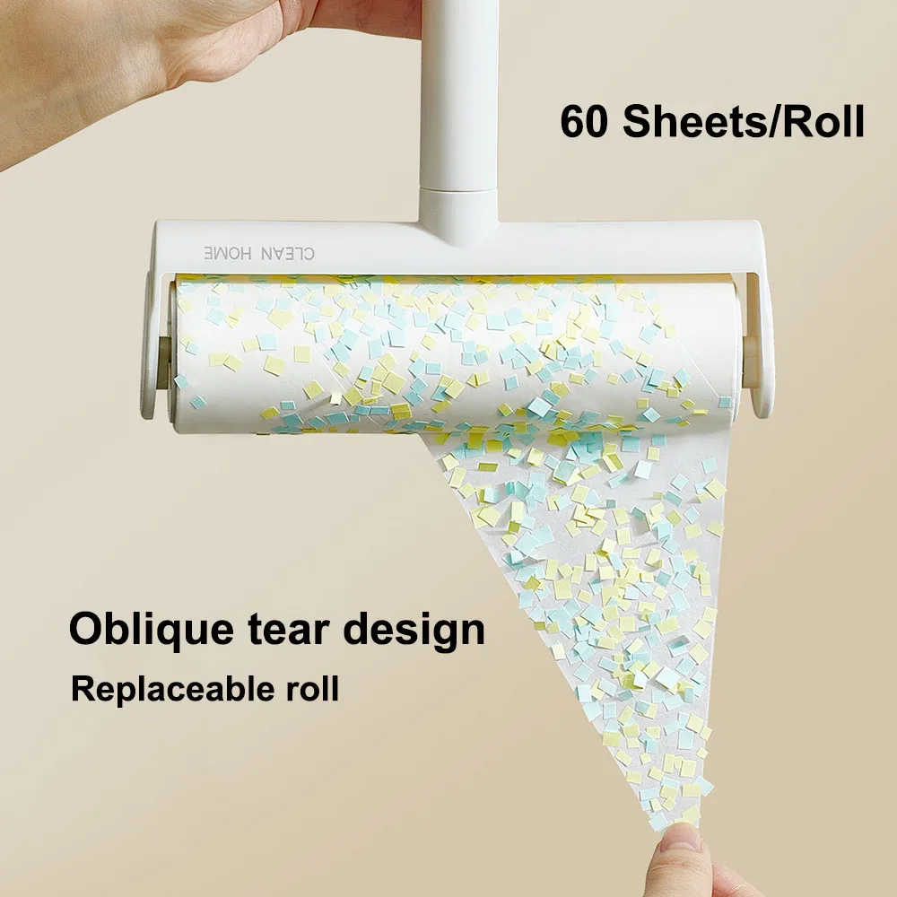 Portable Self-Cleaning Mode  60 Sheets Replaceable  roller Clothes Furniture Dust cleaning Lint Sticking Roller
